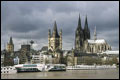 Photo of the old city of Cologne from the river